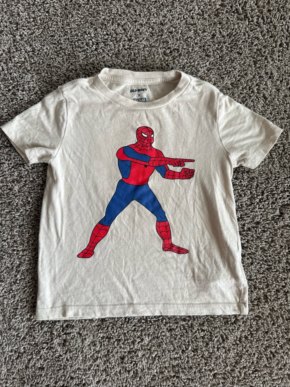 Old Navy Kids White Spider-Man Graphic Tee with Red and Blue Print